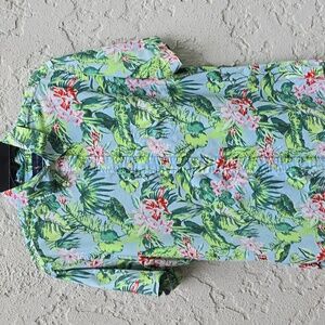 Ralph Lauren Tropical Floral Hawaiian Button Down Shirt Size Large